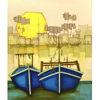 Salman Farooqi, 30 x 36 Inchc, Acrylic on Canvas, Seascape Painting-AC-SF-078
